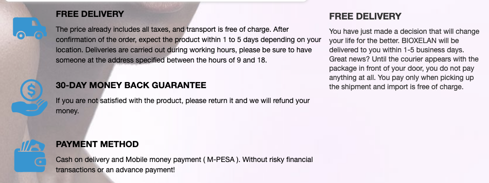 cash on delivery example